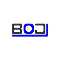 diseño creativo del logotipo de la letra boj con gráfico vectorial, logotipo simple y moderno de boj. vector