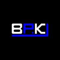 Diseño creativo del logotipo de la letra bpk con gráfico vectorial, logotipo simple y moderno de bpk. vector