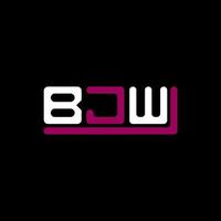 Diseño creativo del logotipo de la letra bjw con gráfico vectorial, logotipo simple y moderno de bjw. vector