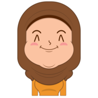 muslim girl smile face cartoon cute png