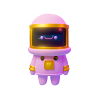 3d render of a bunny astronaut pink color isolated on white background png