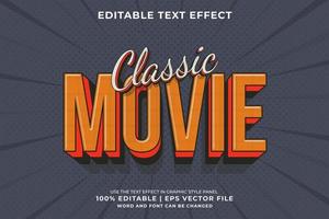 Editable text effect - Classic Movie Retro template style premium vector