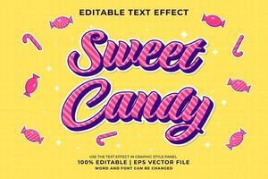 Editable text effect - Sweet Candy Cartoon template style premium vector
