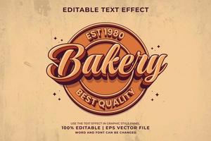 Editable text effect - Bakery Logo 3d Traditional Cartoon template style premium vector