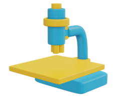 Microscope icon cartoon style 3D render png