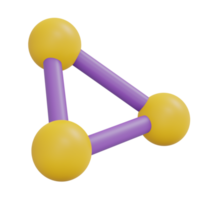 Molecule icon cartoon style 3D render png