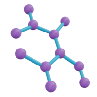 estilo de desenho animado de ícone de molécula renderização em 3d png