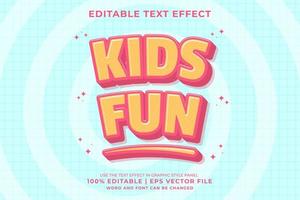 Editable text effect - Kids Fun Cartoon template style premium vector