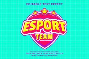 efecto de texto editable - vector premium de estilo de plantilla de dibujos animados de equipo de esport