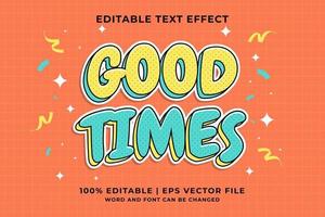 Editable text effect - Good Time Cartoon template style premium vector