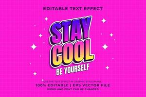 Editable text effect - Stay Cool Cartoon template style premium vector