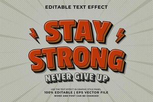 Editable text effect - Stay Strong Cartoon template style premium vector