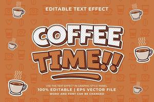 Editable text effect - Coffee Break Cartoon template style premium vector