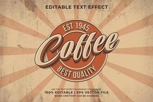 efecto de texto editable - vector premium de estilo de plantilla de logotipo vintage de café