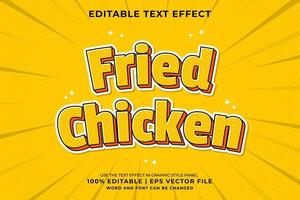 Editable text effect - Fried Chicken Cartoon template style premium vector