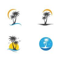 Palm tree summer logo template vector