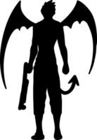 black evil shape on white background vector