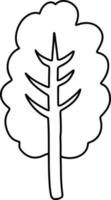 black and white of tree cartoon vector