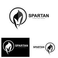 logo espartano, vector de traje de casco de guerra, icono de armadura bárbara, vikingo, diseño de gimnasio, fitness