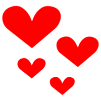 Red Hearts Symbol on Transparent Background png