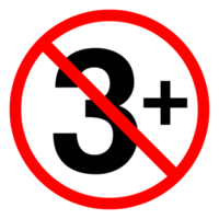 Age Ratting Sign Not Suitable for Children under 3 on Transparent Background png