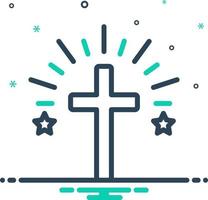 mix icon for cross vector