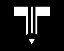 letra t iniciales lápiz dibujar pluma dibujo crayón herramienta resumen simple minimalista vector logotipo diseño