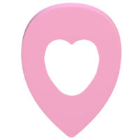 3d location symbol with heart shape png