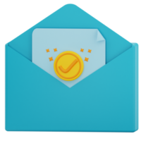 icono de correo de confirmación 3d png