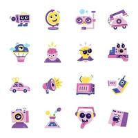 Bundle of Social Media Flat Stickers vector