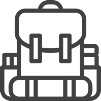 Backpack suitcase, simple thin line icon png