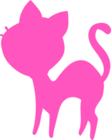 Silhouette of a cat in pink color. png