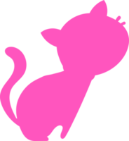 Silhouette of a cat in pink color. png