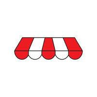 Stripe awning icon vector. Showcase canopy illustration sign. Awning symbol or logo. vector