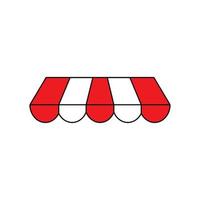 Stripe awning icon vector. Showcase canopy illustration sign. Awning symbol or logo. vector