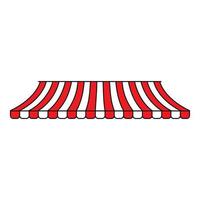 Stripe awning icon vector. Showcase canopy illustration sign. Awning symbol or logo. vector