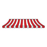 Stripe awning icon vector. Showcase canopy illustration sign. Awning symbol or logo. vector