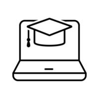 vector de icono de aprendizaje en línea. signo de ilustración de seminario web. símbolo de la escuela web.