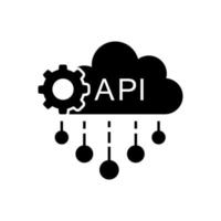 icono de vector de API de nube. signo de ilustración de integración de software. símbolo de la aplicación.