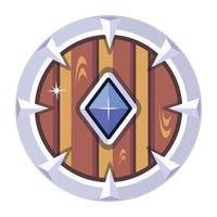 Trendy Wooden Shield vector