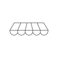 Stripe awning icon vector. Showcase canopy illustration sign. Awning symbol or logo. vector