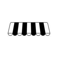 Stripe awning icon vector. Showcase canopy illustration sign. Awning symbol or logo. vector