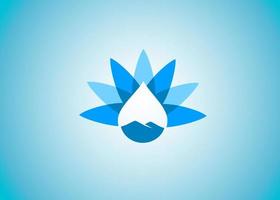 hermoso logotipo de flor y montaña de gota de agua, es bueno para su compañía o negocio de agua o bebida vector