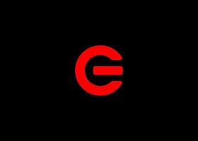 beautiful simple vector letter E logo with power button for your company name or brand product