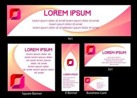 beautiful girly feminine company banner backdrop advertisement corporate set or pack vector