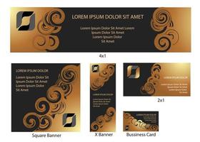 Gold Luxury elegant company banner backdrop advertisement corporate set or pack vector