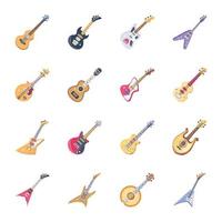 Set of String Instruments Flat Vectors