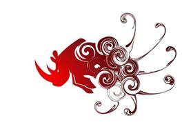 Beautiful Abstract and colorful rhinos rhinoceros silhouette wallpaper background painting vector