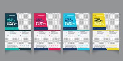 Medical and Healthcare Service Flyer Design vector