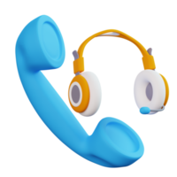 3d Headphones with Telephone png